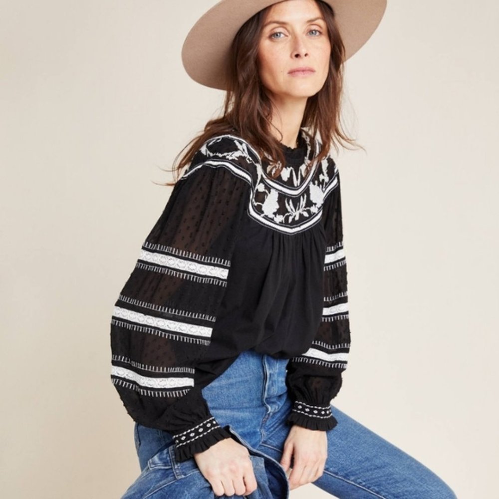 NWT Anthropologie Maeve Winona Lace Top